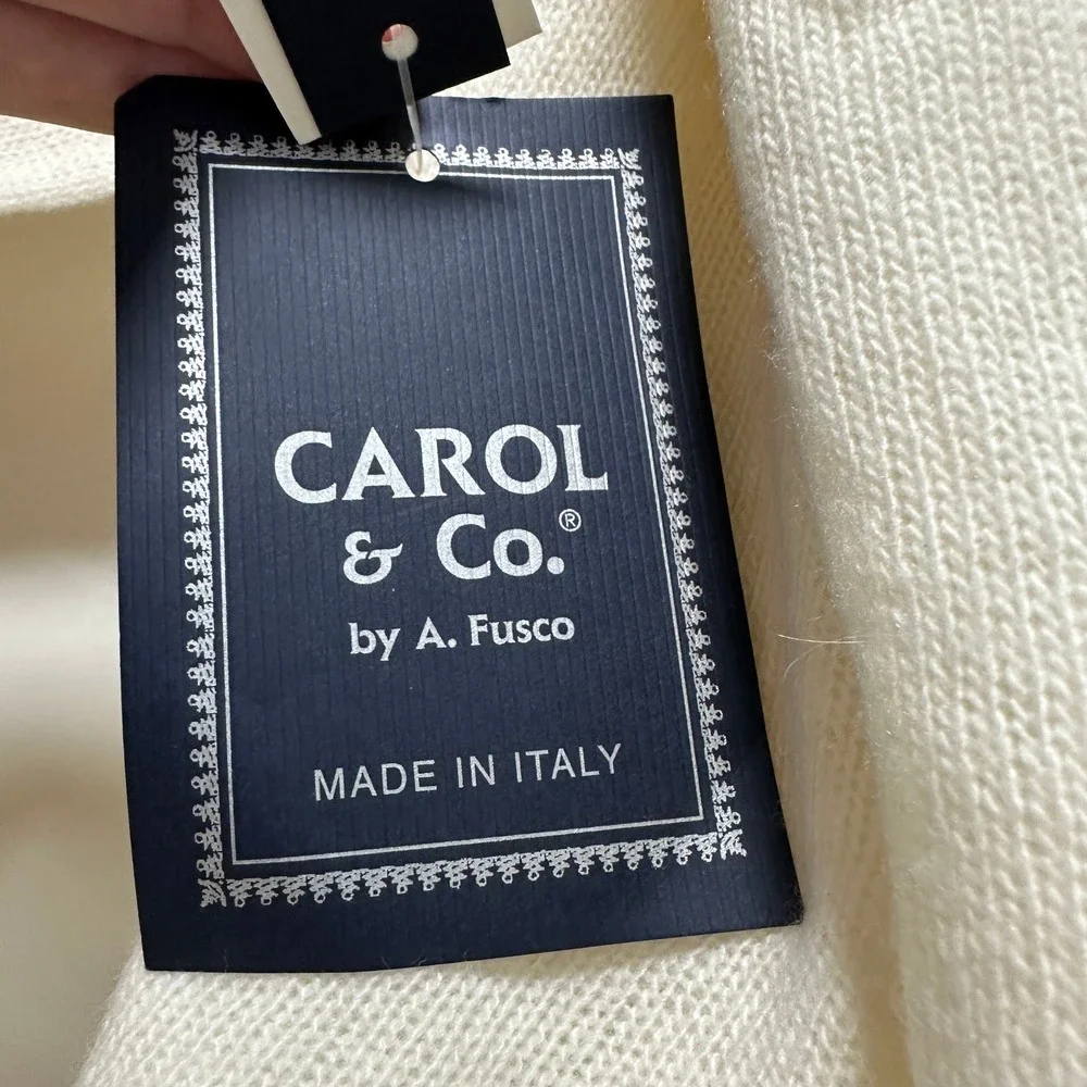 Carol & Co by A. Fusco 100% Cashmere Cream Infinity/Tube Scarf Made in Italy NWT